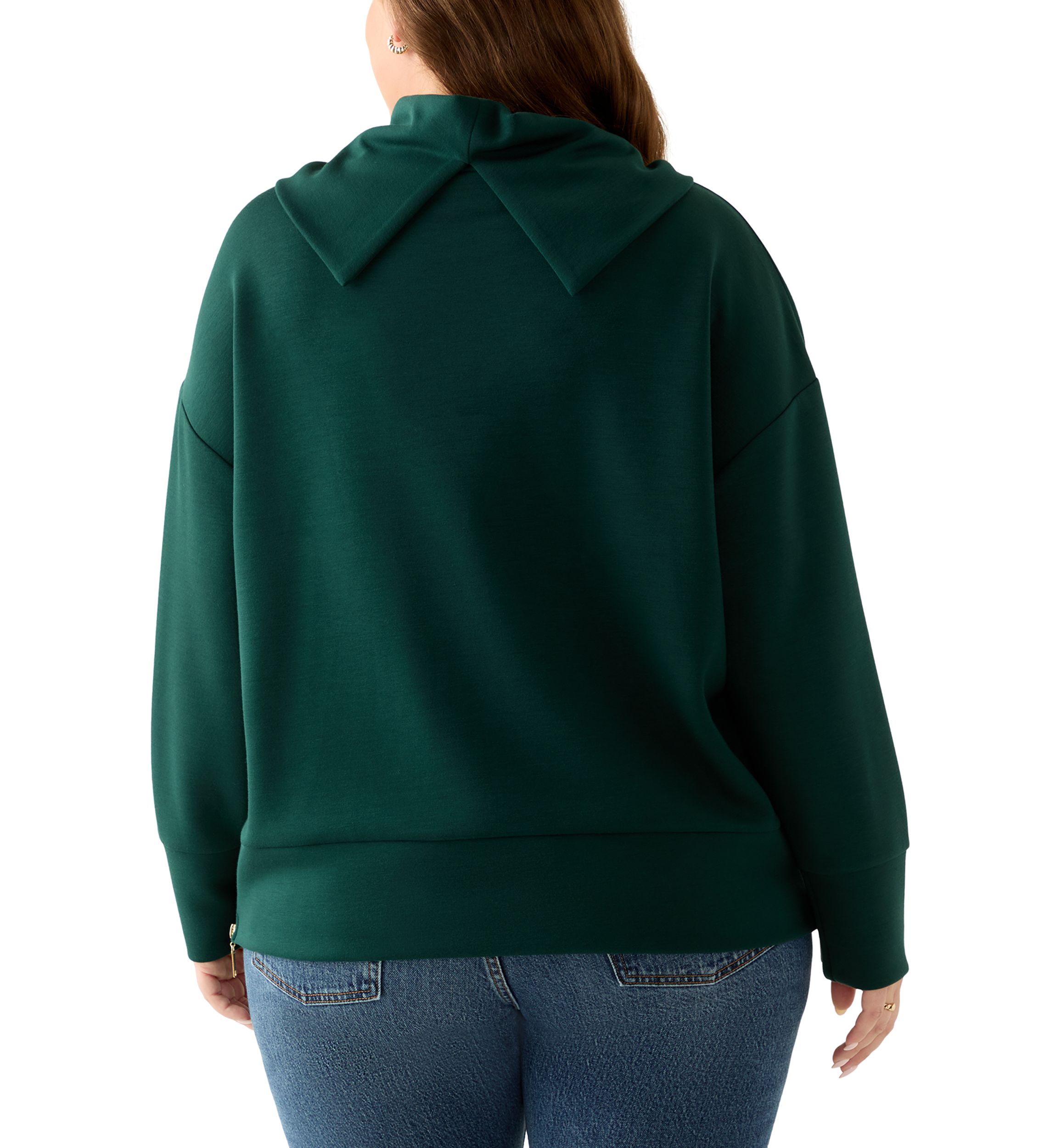 Plus Size Freeflow Cowl Neck Sweater with Zippers