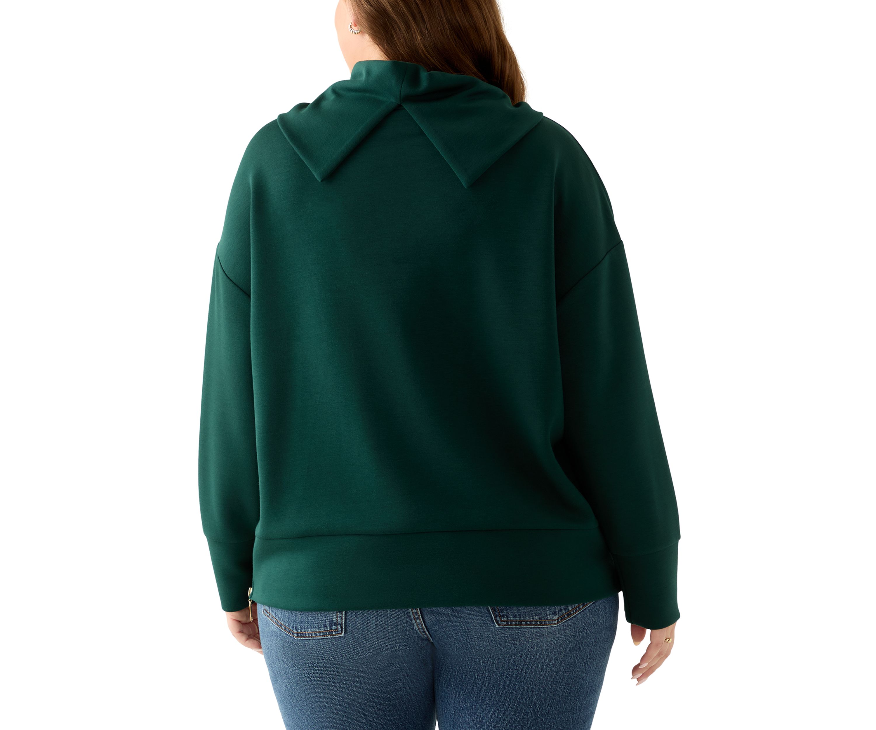 Plus Size Freeflow Cowl Neck Sweater with Zippers