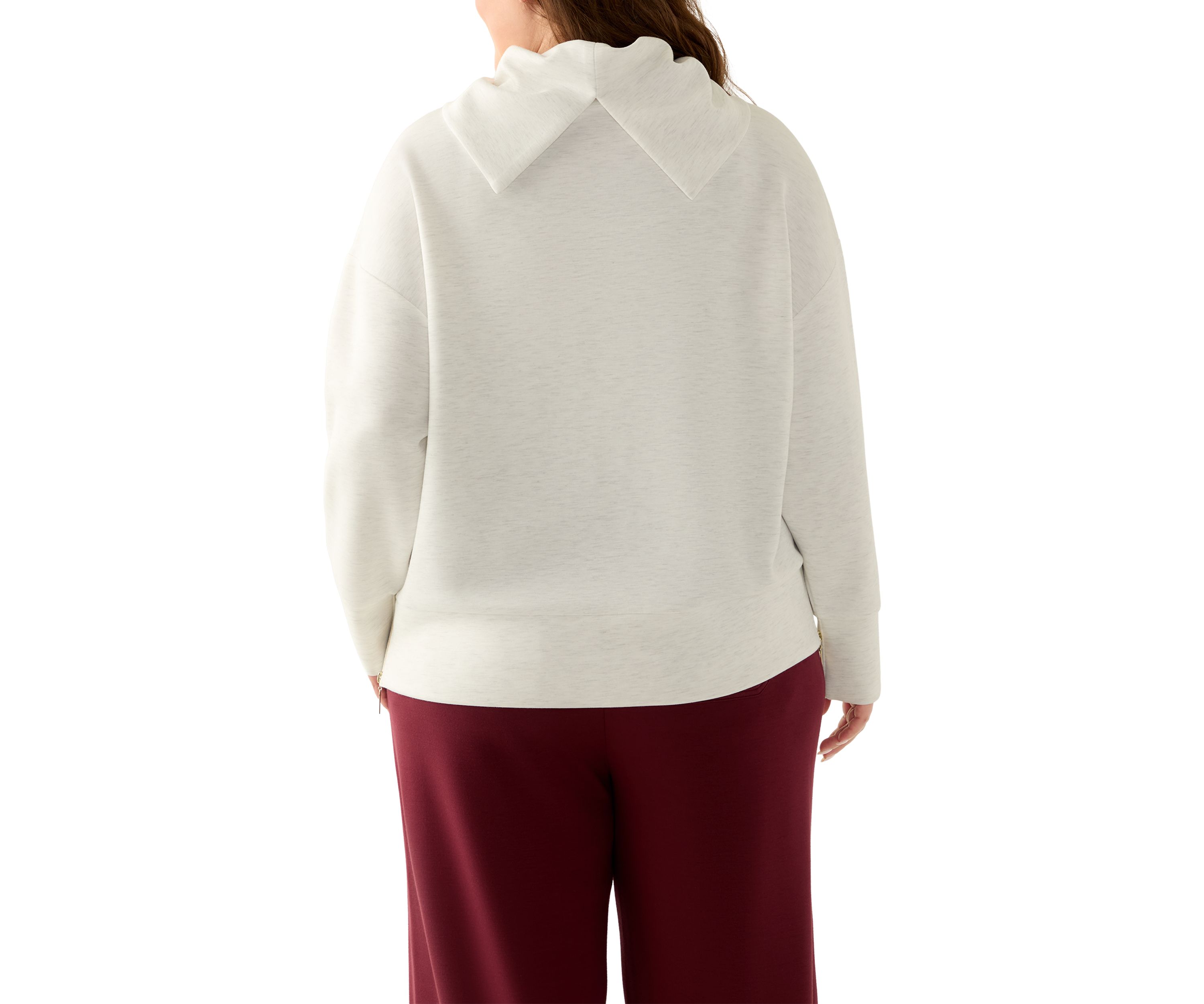 Plus Size Cowl Neck Sweater with Zippers