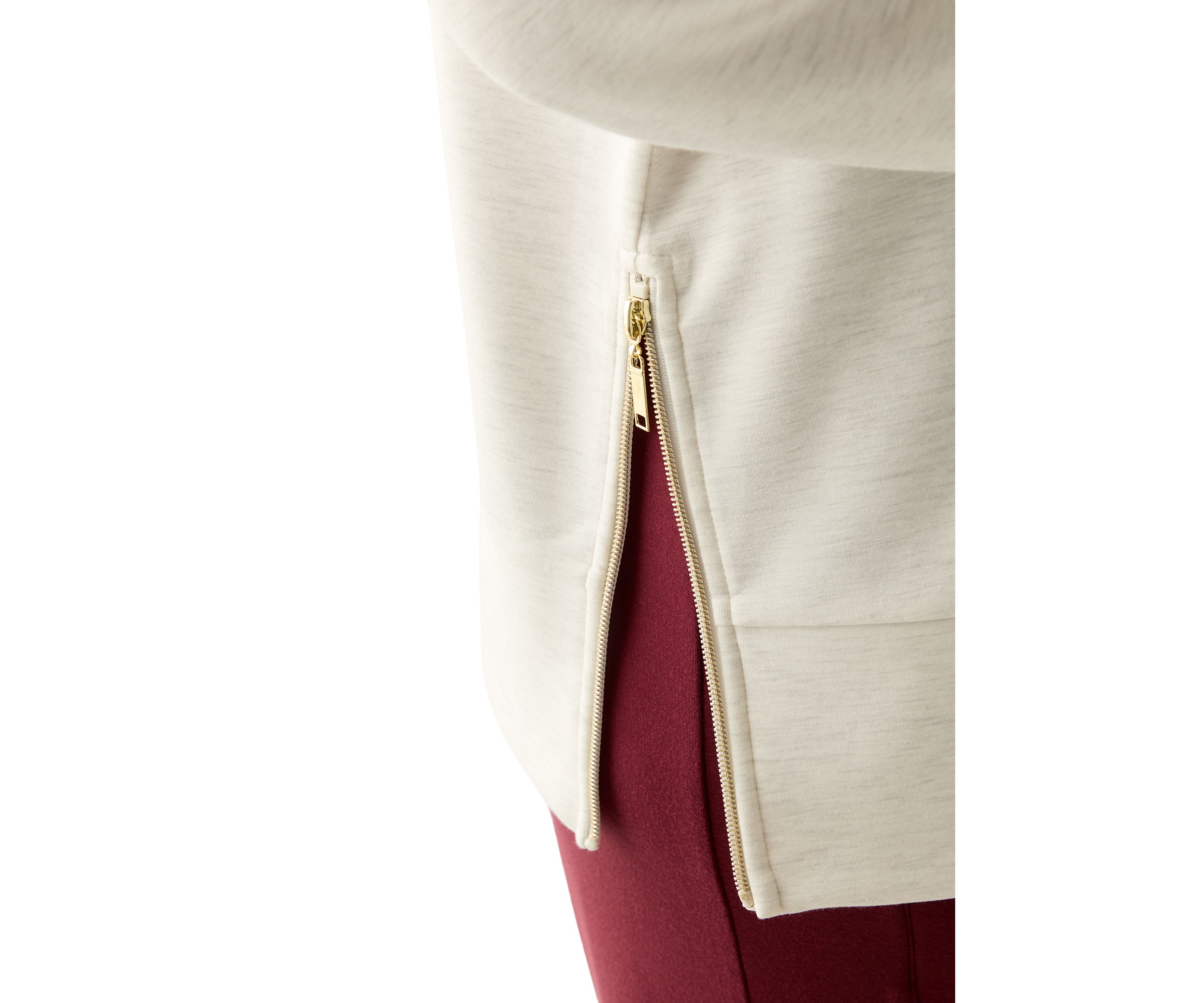 Plus Size Cowl Neck Sweater with Zippers