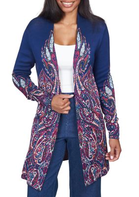 Petite Kaleidoscope Open Front Cardigan