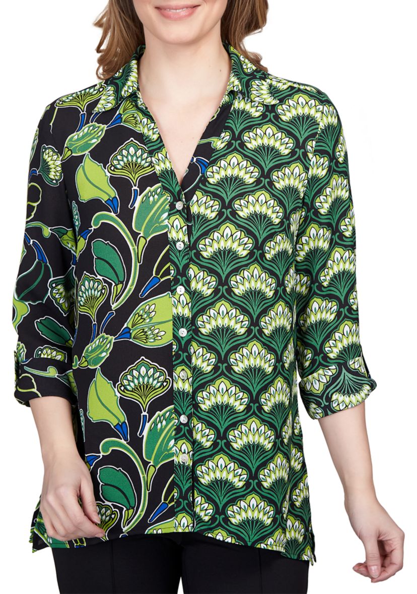 Womens Combo Lotus Printed Crepe Top