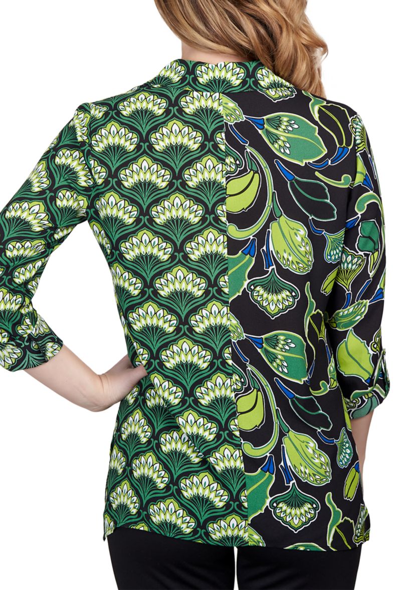 Womens Combo Lotus Printed Crepe Top