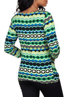 Women's Chevron Printed Twist Front Top