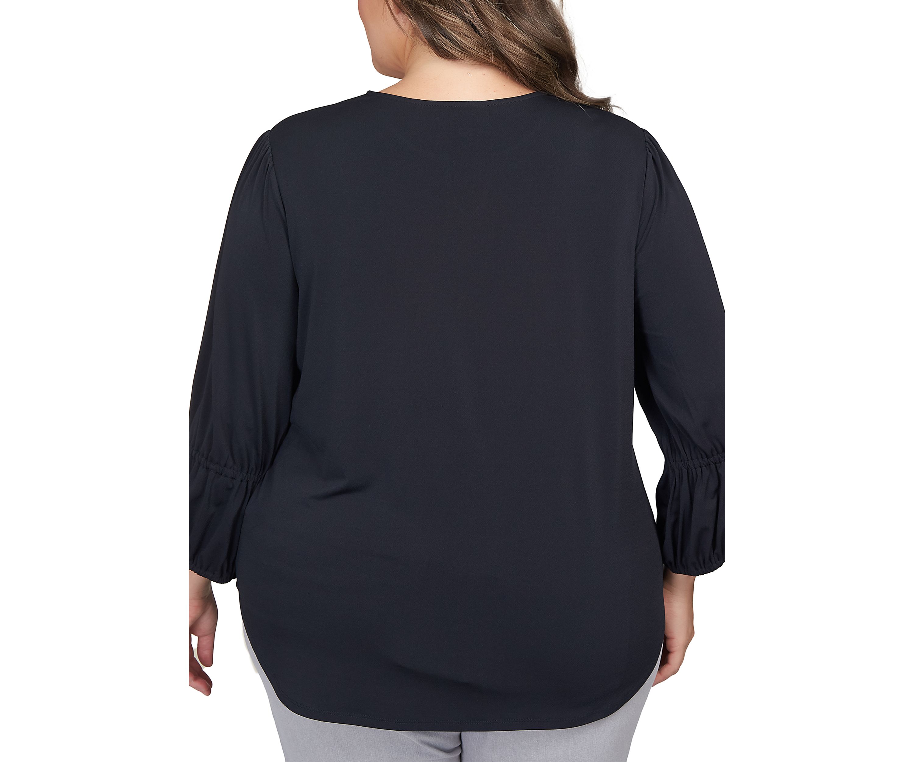 Plus Size Solid Stretch Knit Top