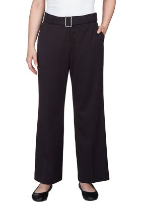 Ruby Rd Petite Belt Buckle Fly Front Wide Leg Pants | belk