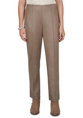 Ruby Rd Women's Front Seam Sueded Ponte Pull-On Ankle Pants, XL