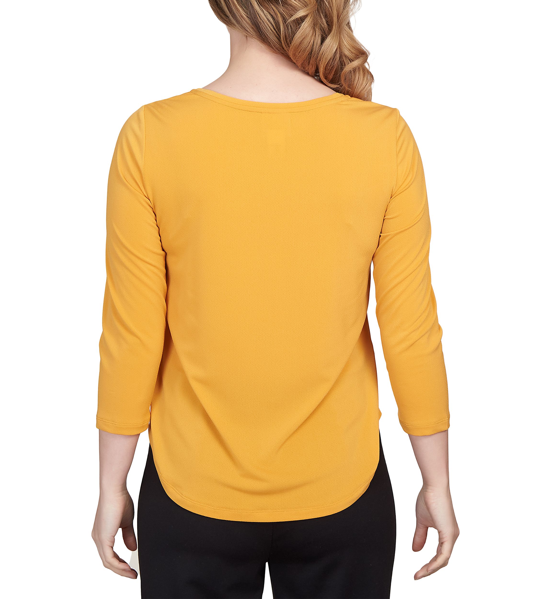 Womens Spot On Solid Square Neck Stretch Top