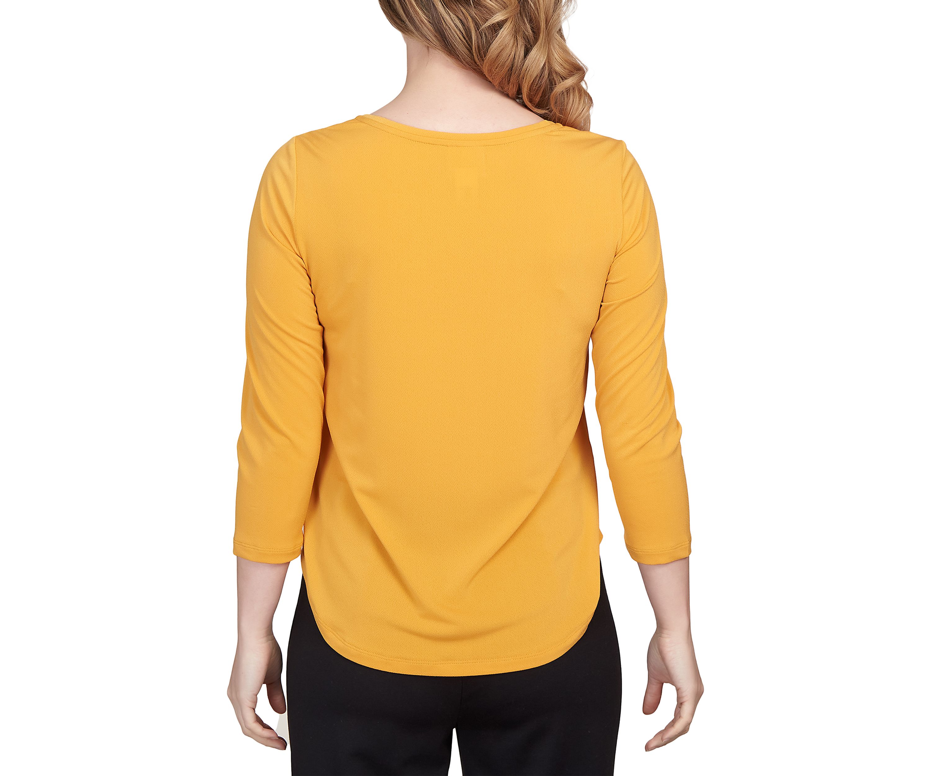 Womens Spot On Solid Square Neck Stretch Top