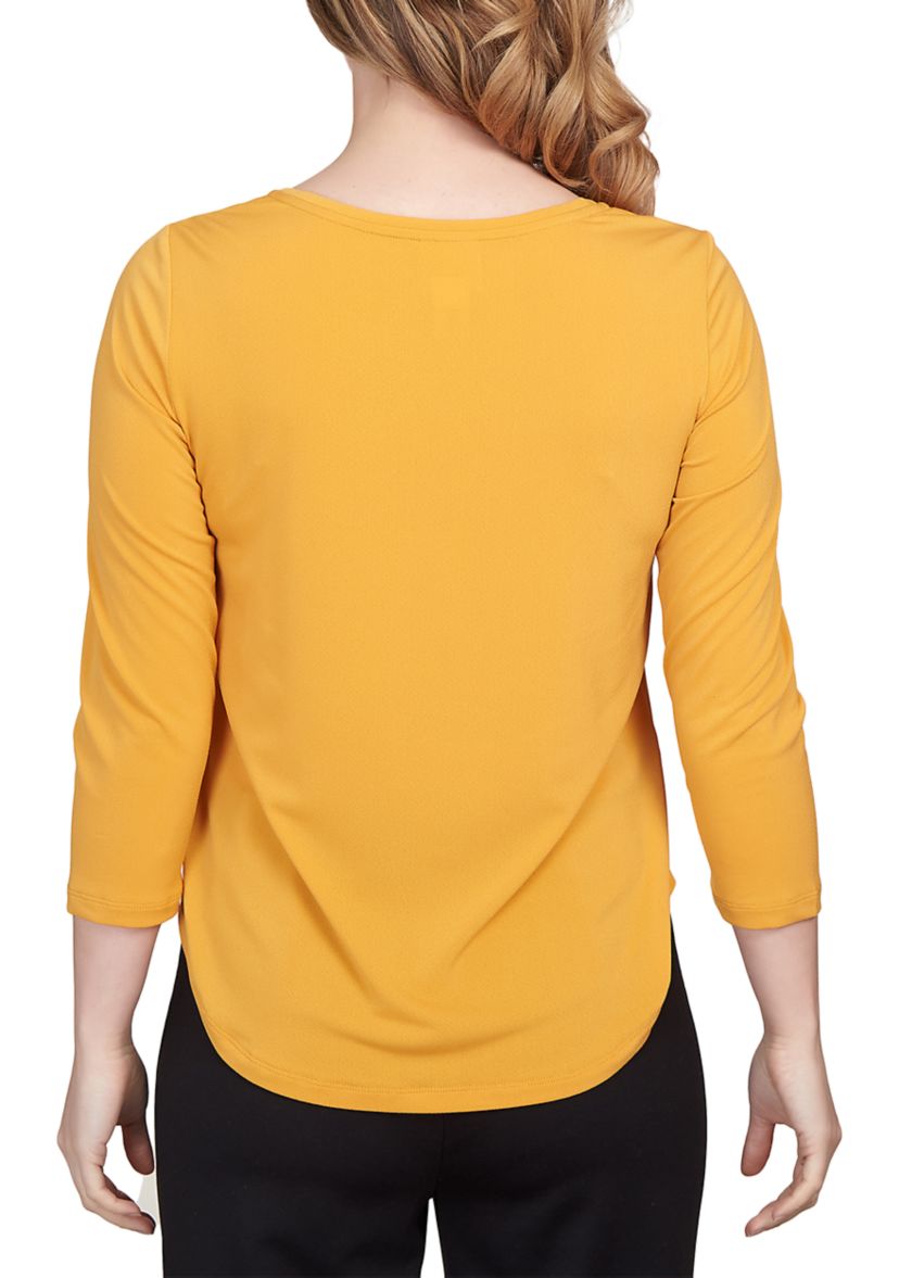 Womens Spot On Solid Square Neck Stretch Top