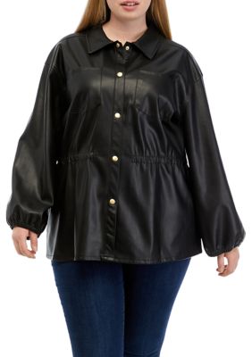 Plus Size Vegan Leather Jacket