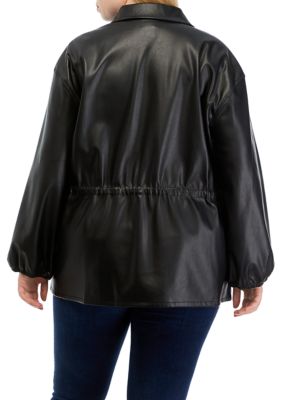 Plus Size Vegan Leather Jacket