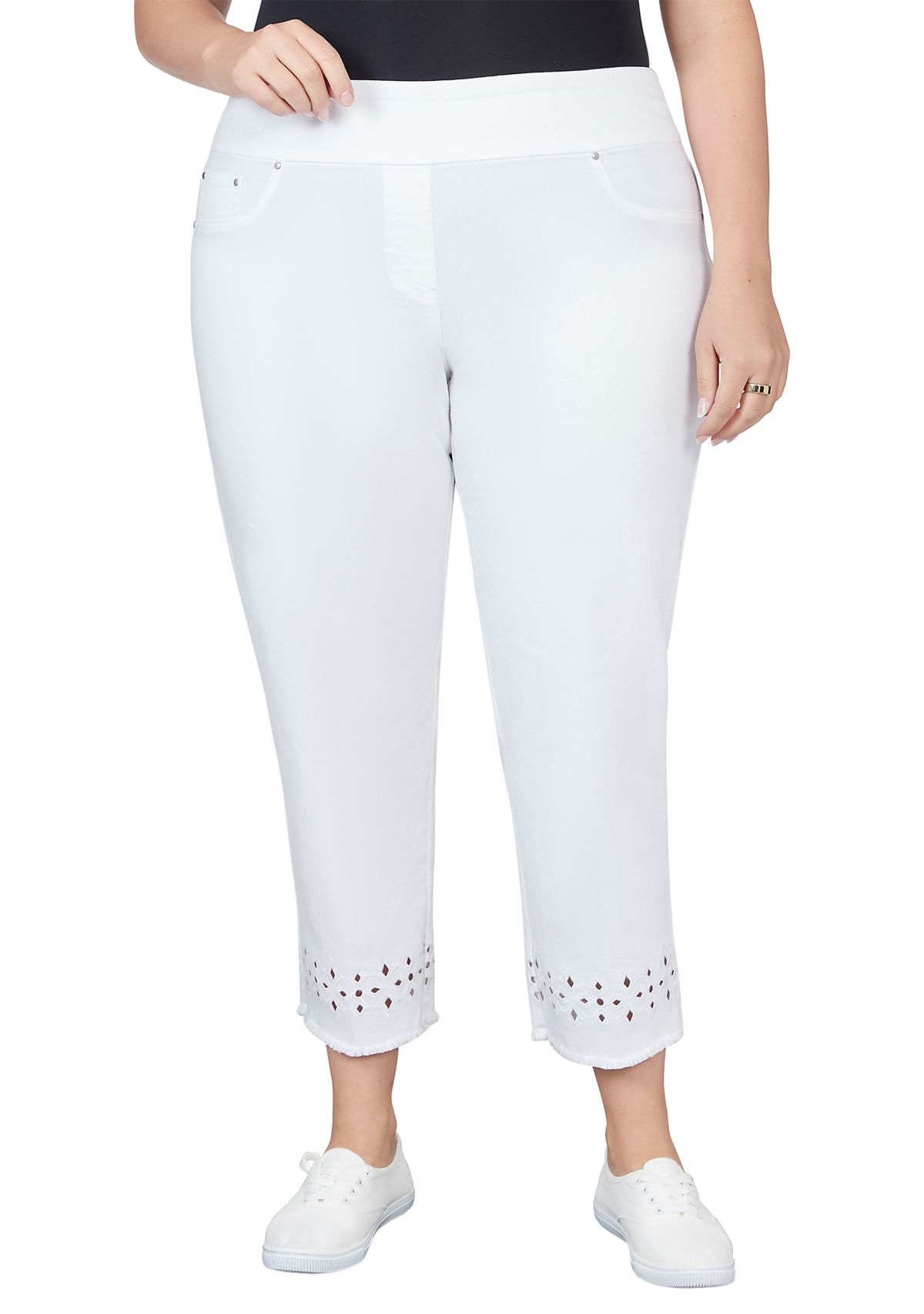 Plus Size Pull On Colored Stretch Denim Jeans 