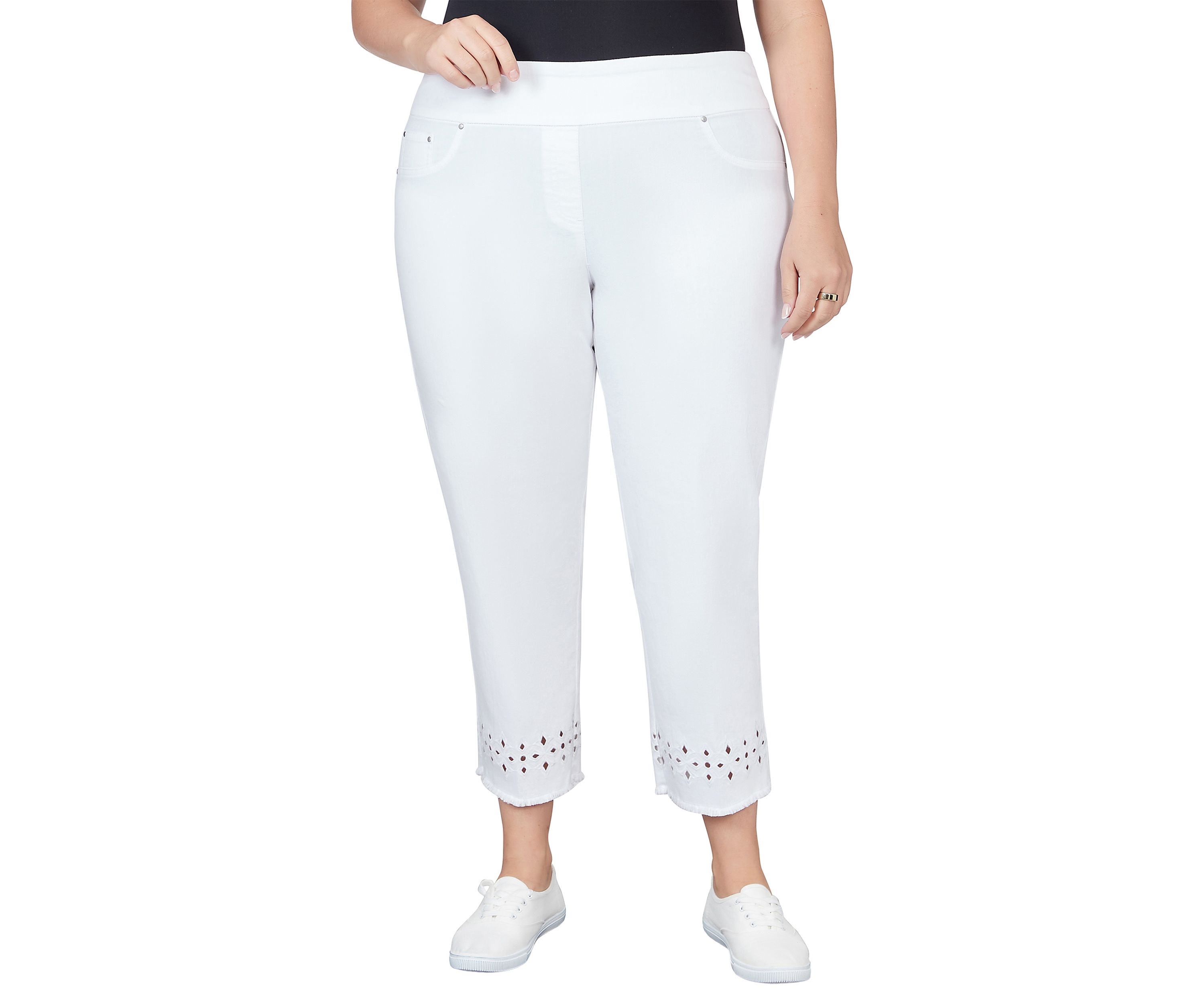 Plus Size Pull On Colored Stretch Denim Jeans 