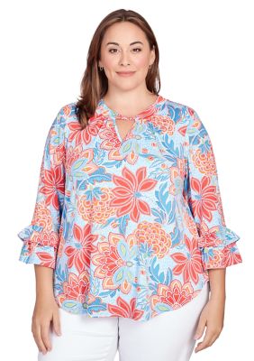 Alfani Plus Size Printed Swing Top, Tops, Clothing & Accessories