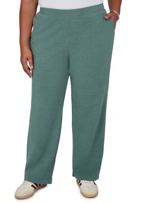 Ruby Rd Women's Plus Size Luxe Rib Knit Wide Leg Pull-On Pants, 3XL