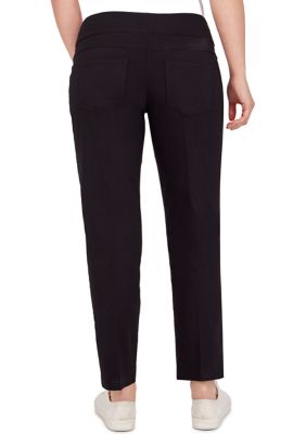 Petite Mid-Rise Pull-On Straight Solar Millenium Tech Ankle Pants