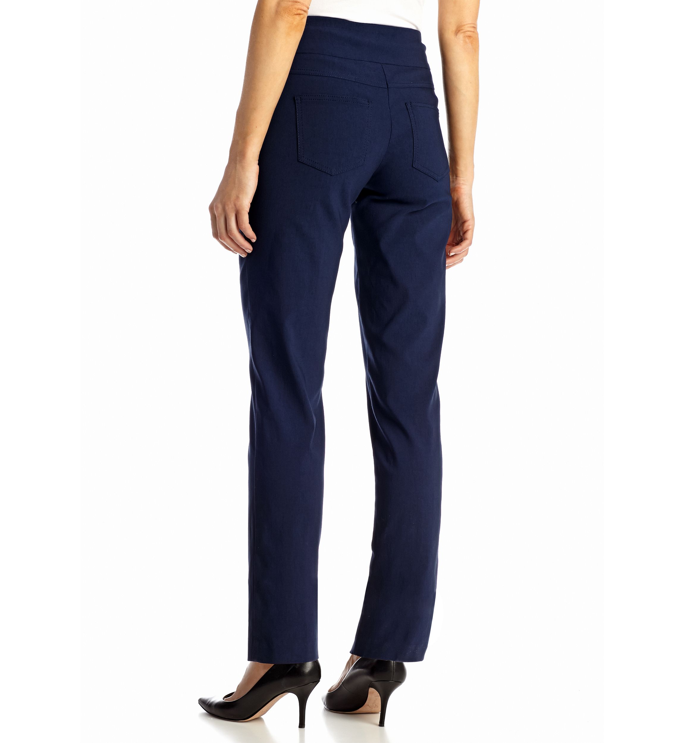 Petite Mid-Rise Pull-On Straight Solar Millenium Tech Ankle Pants