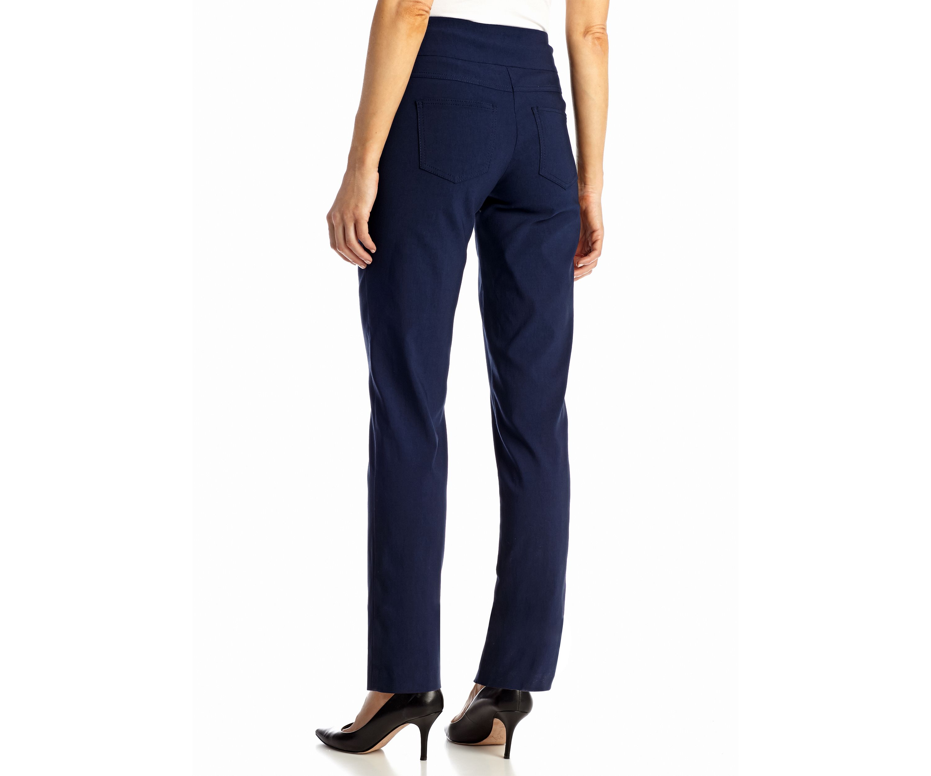 Petite Mid-Rise Pull-On Straight Solar Millenium Tech Ankle Pants