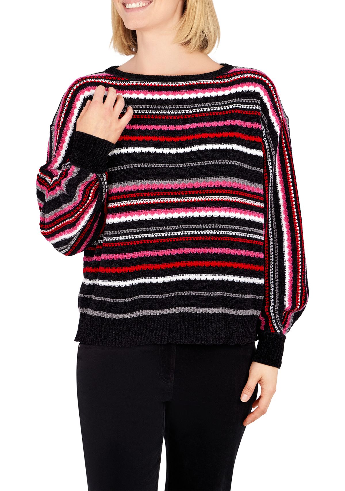 Womens Holiday Stripe Sweater