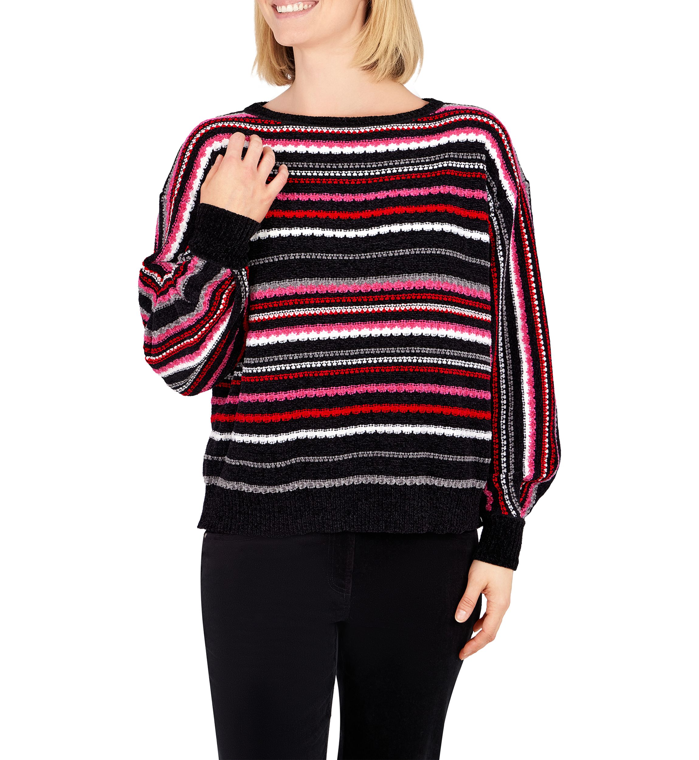 Womens Holiday Stripe Sweater