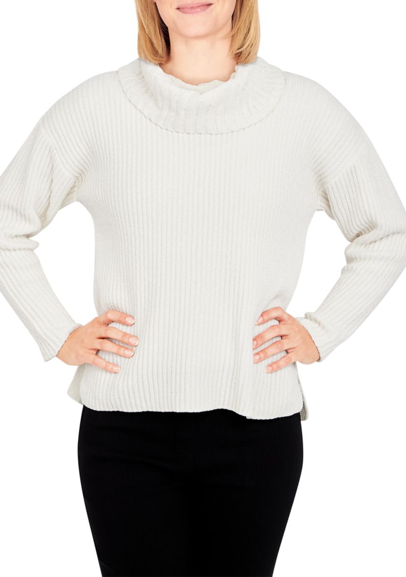Womens Solid Chenille Sweater