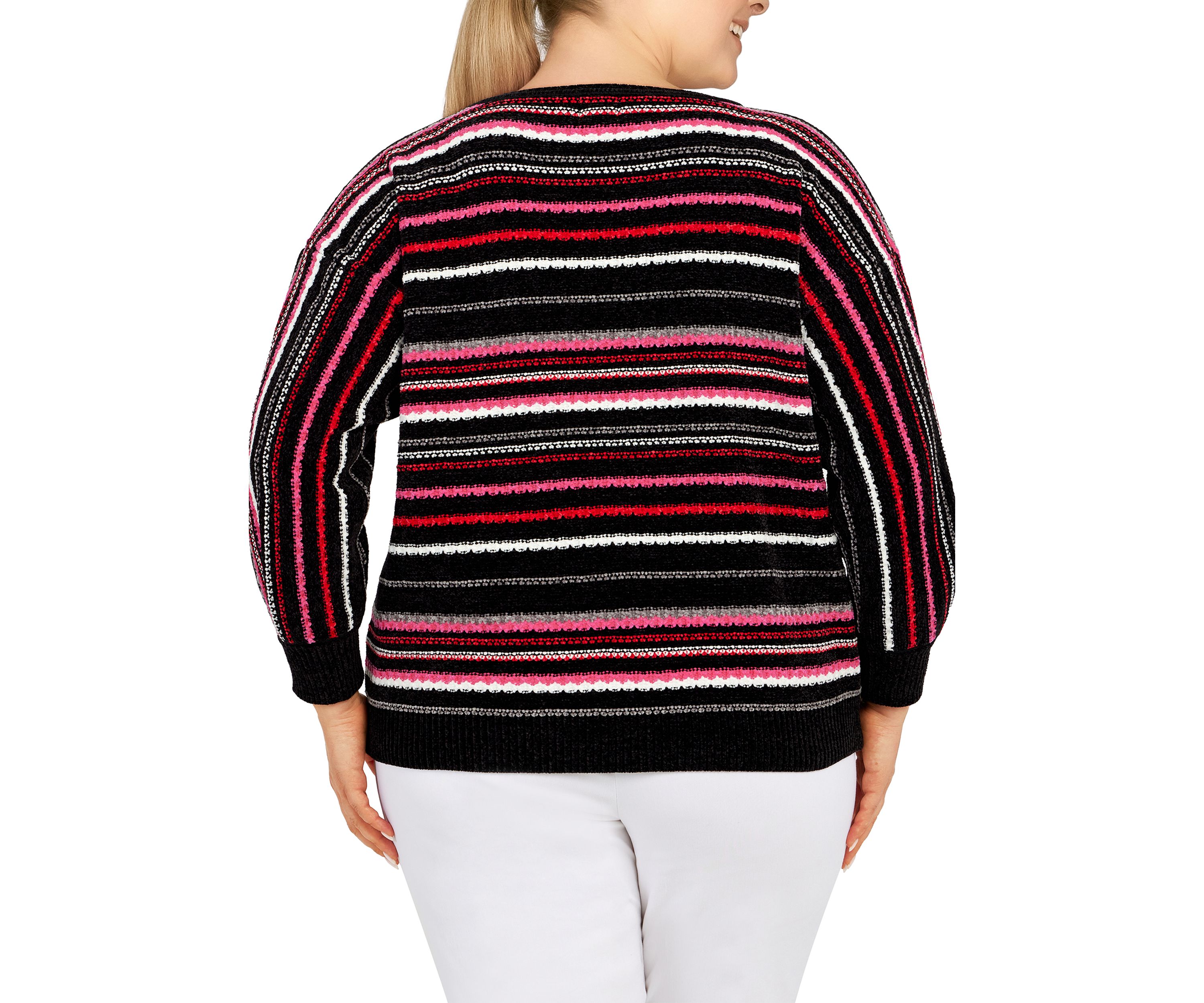 Plus Size Holiday Stripe Sweater