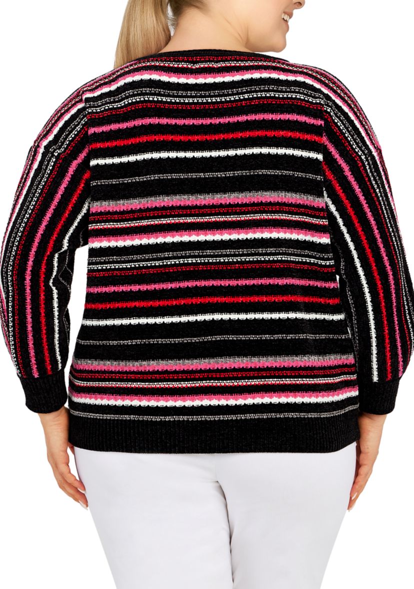 Plus Size Holiday Stripe Sweater