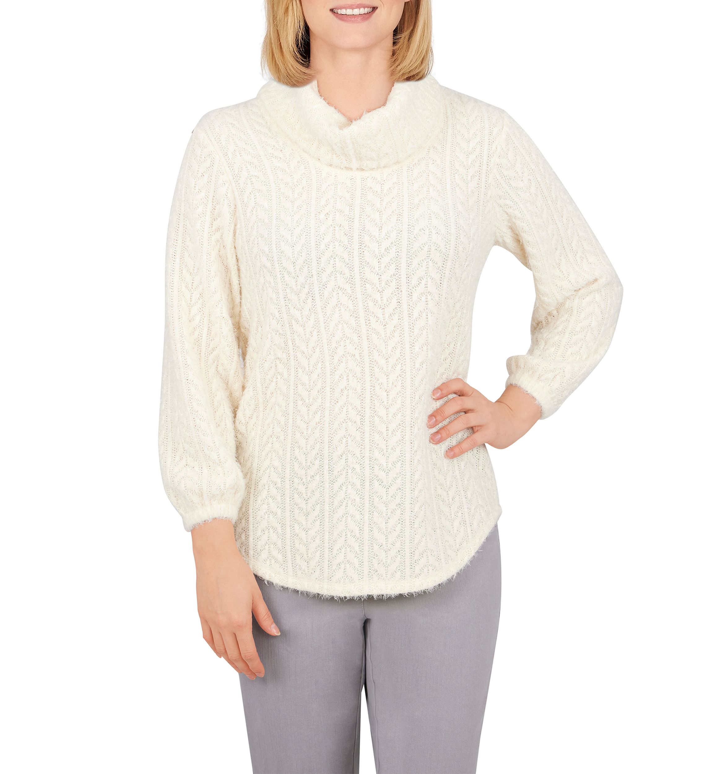 Womens Cozy Cable Knit Top