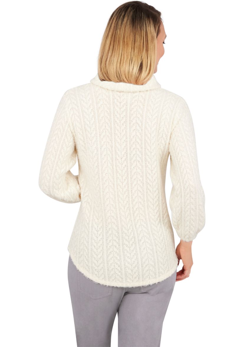 Womens Cozy Cable Knit Top