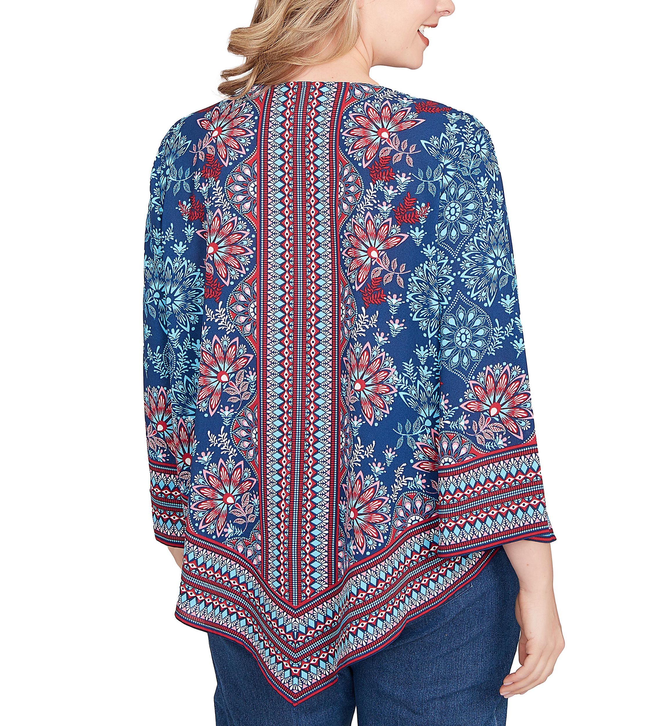 Plus Size Folk Floral Crepe Top