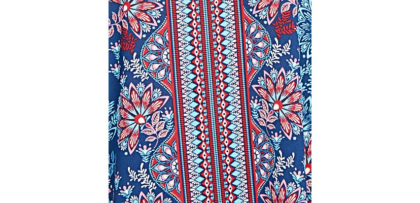 Plus Size Folk Floral Crepe Top