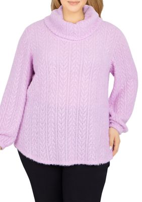 Plus Cozy Cable Knit Top