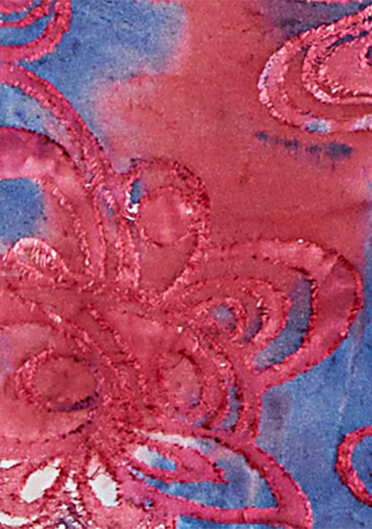 Plus Size Tie Dye Floral Jacquard Top