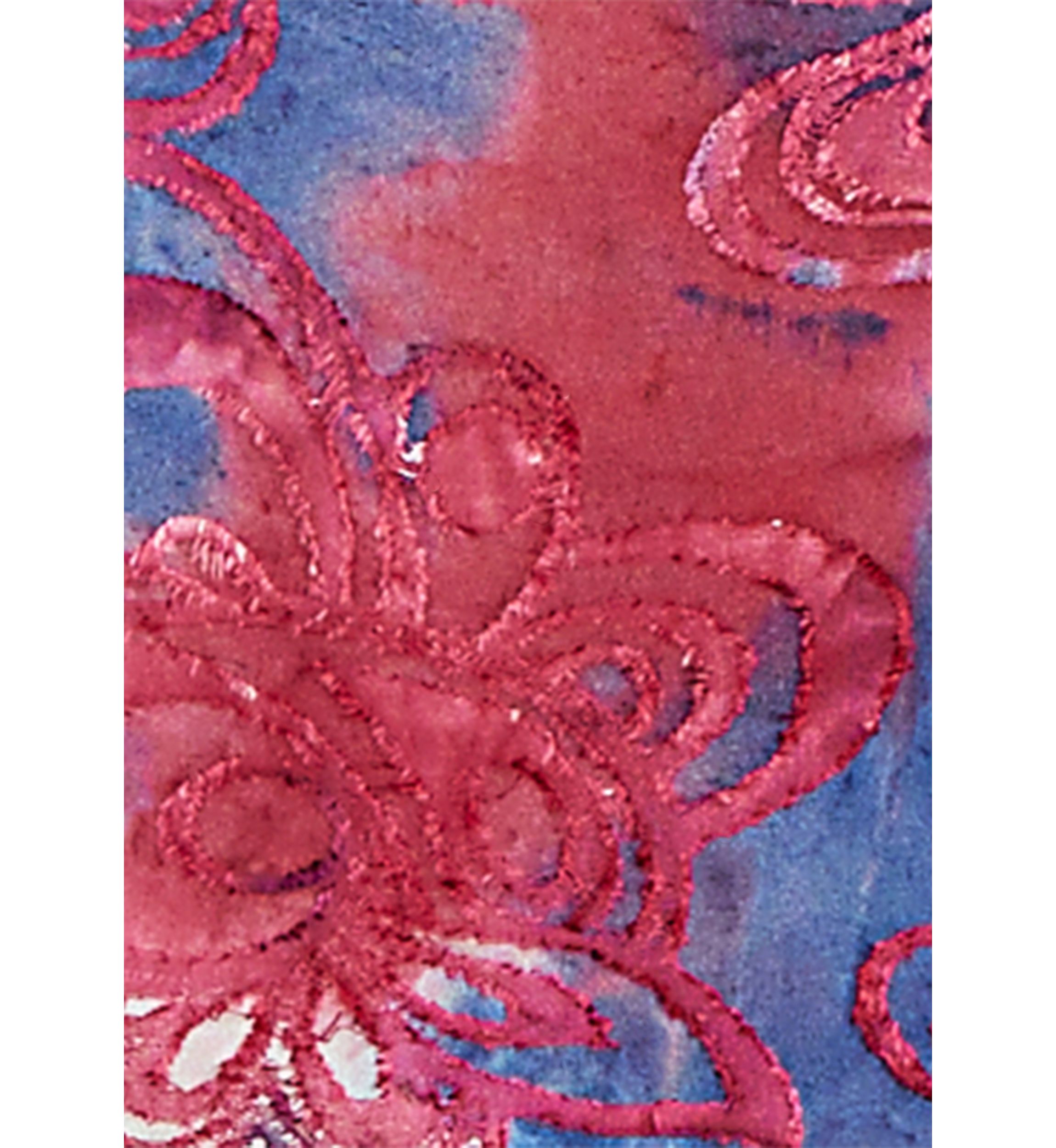 Plus Size Tie Dye Floral Jacquard Top