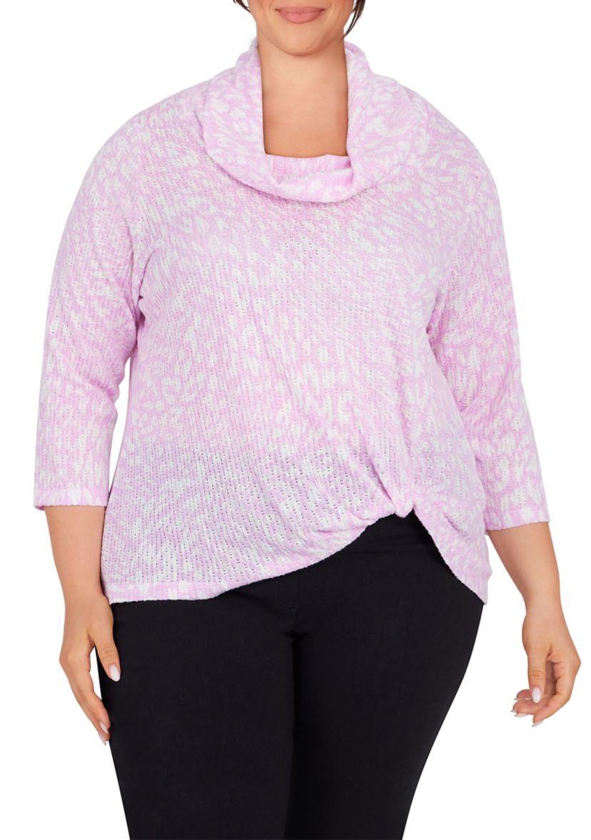 Plus Size Abstract Animal Top