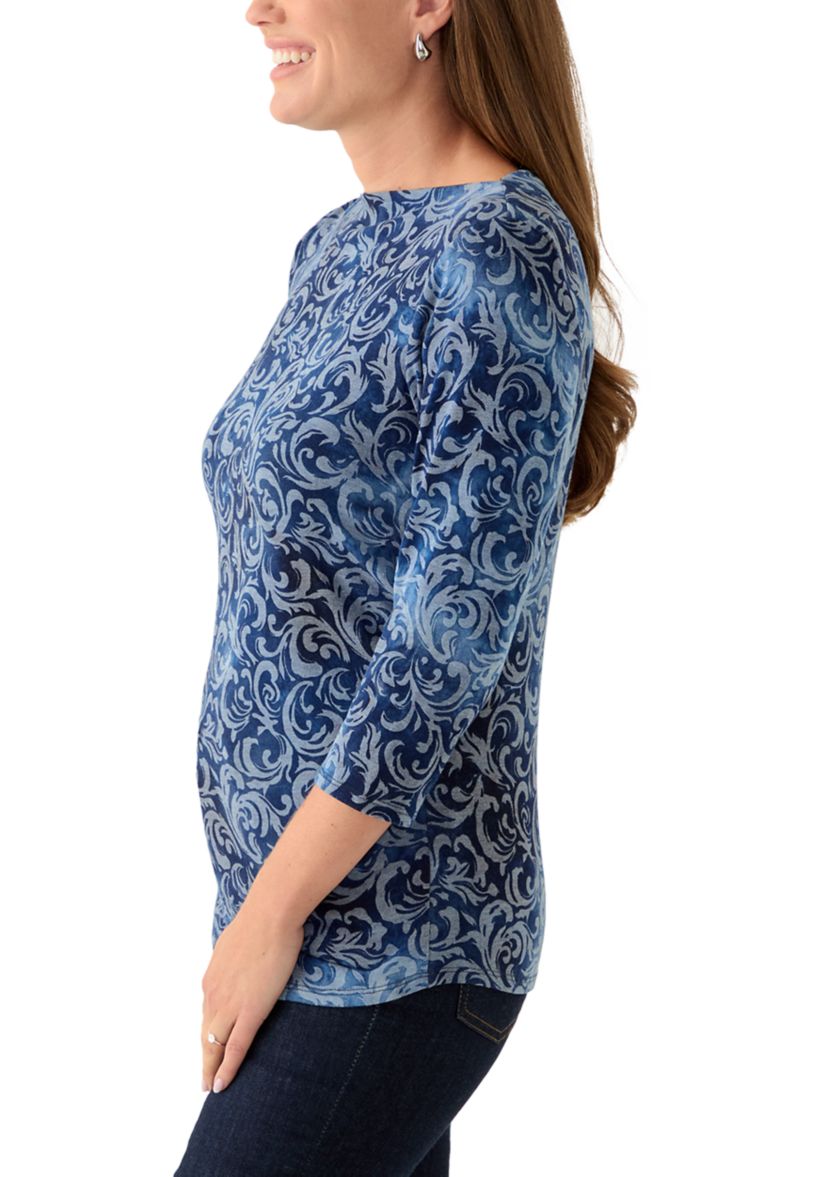 Petite Tie Dye Scroll Floral Hatchi Top
