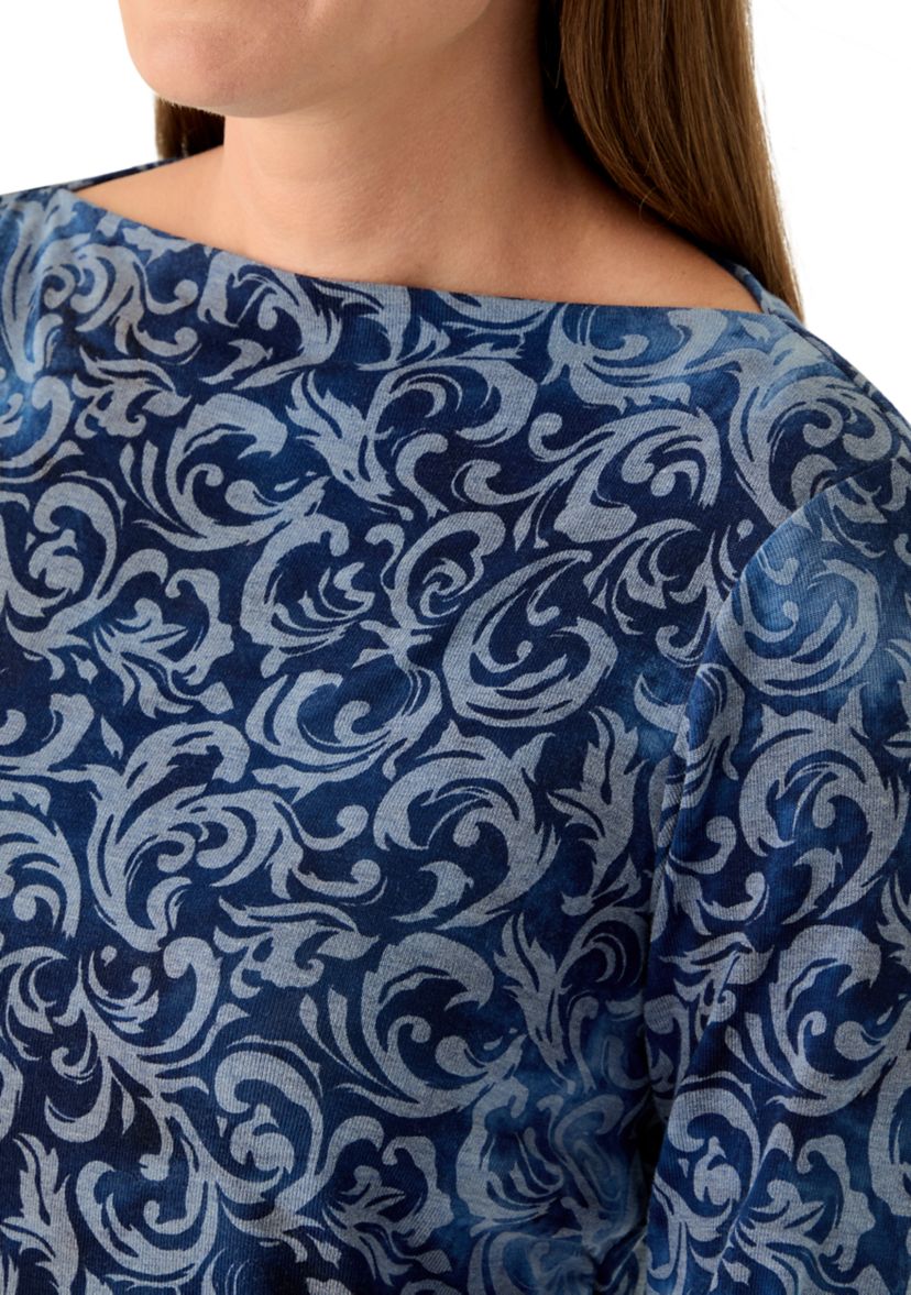 Petite Tie Dye Scroll Floral Hatchi Top