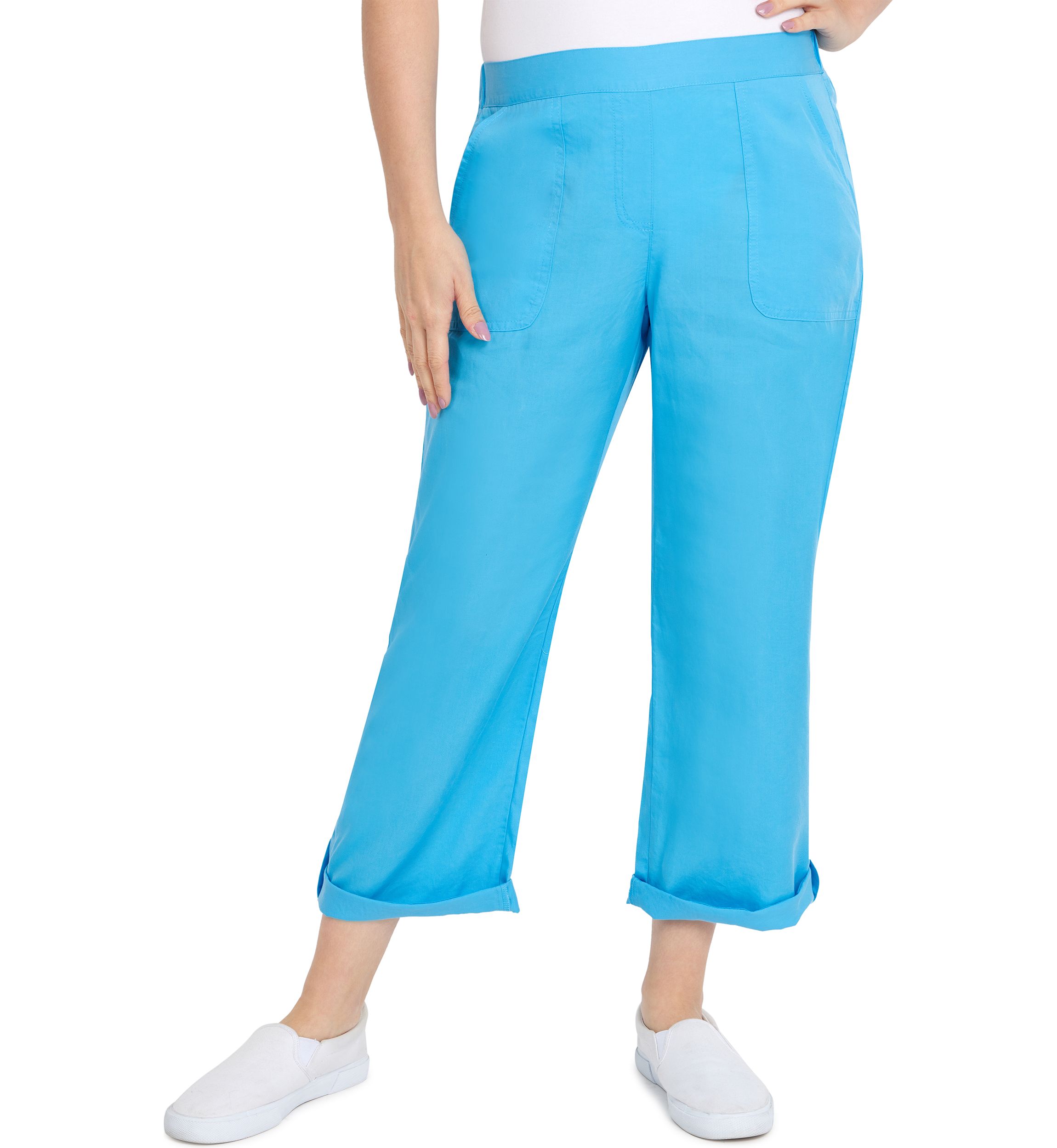 Womens Solid Tencel Pull On Pants