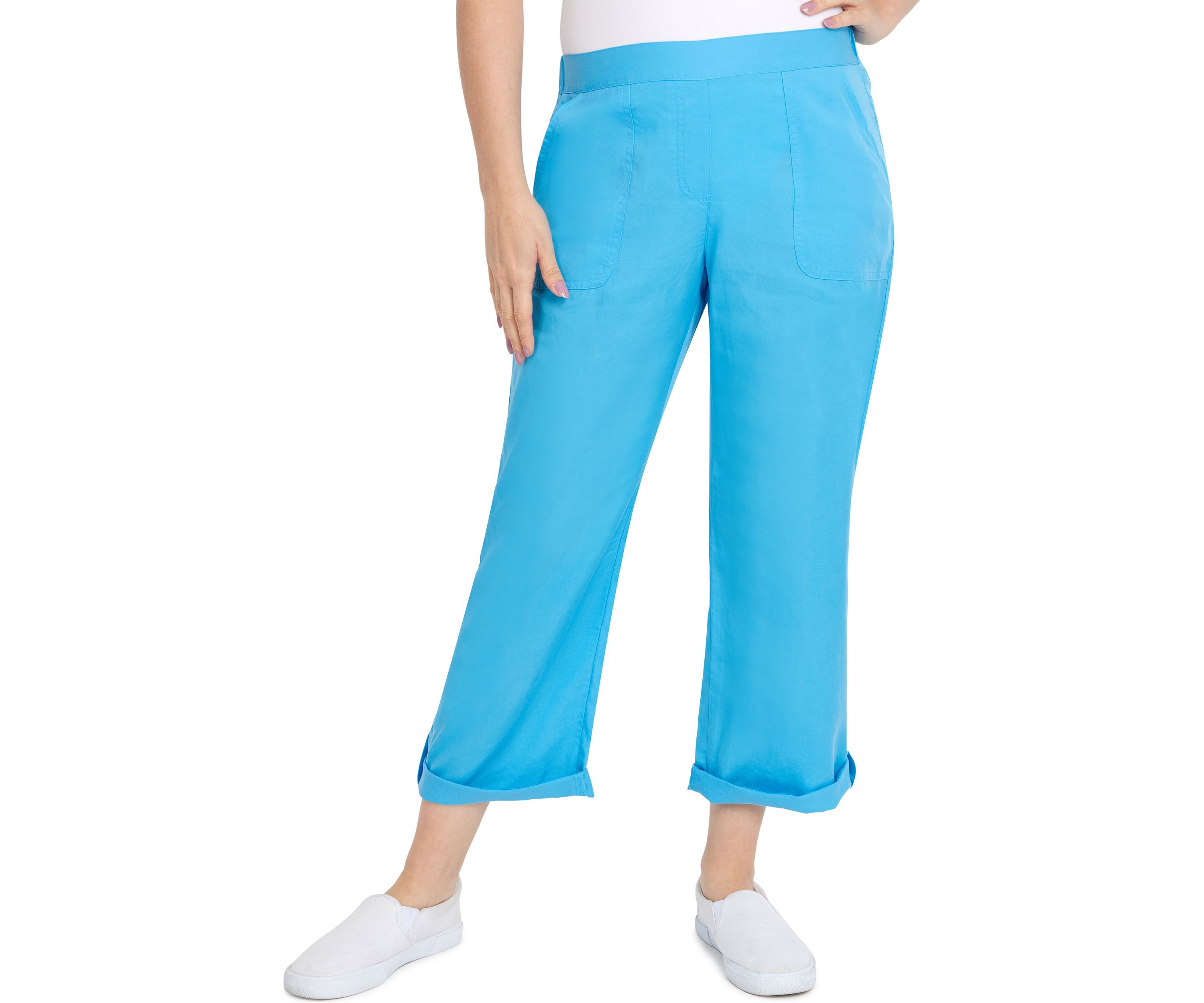 Womens Solid Tencel Pull On Pants
