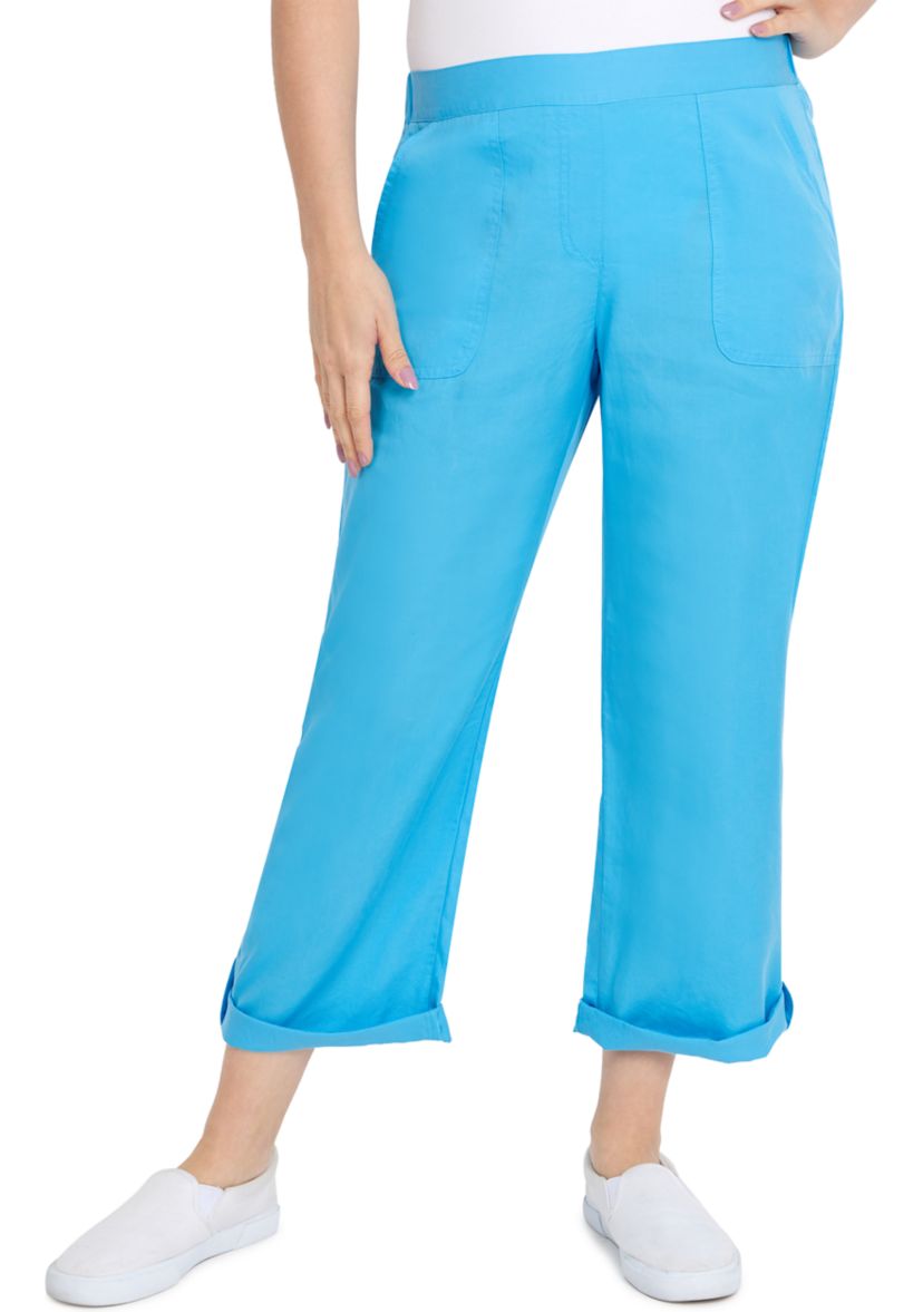 Womens Solid Tencel Pull On Pants