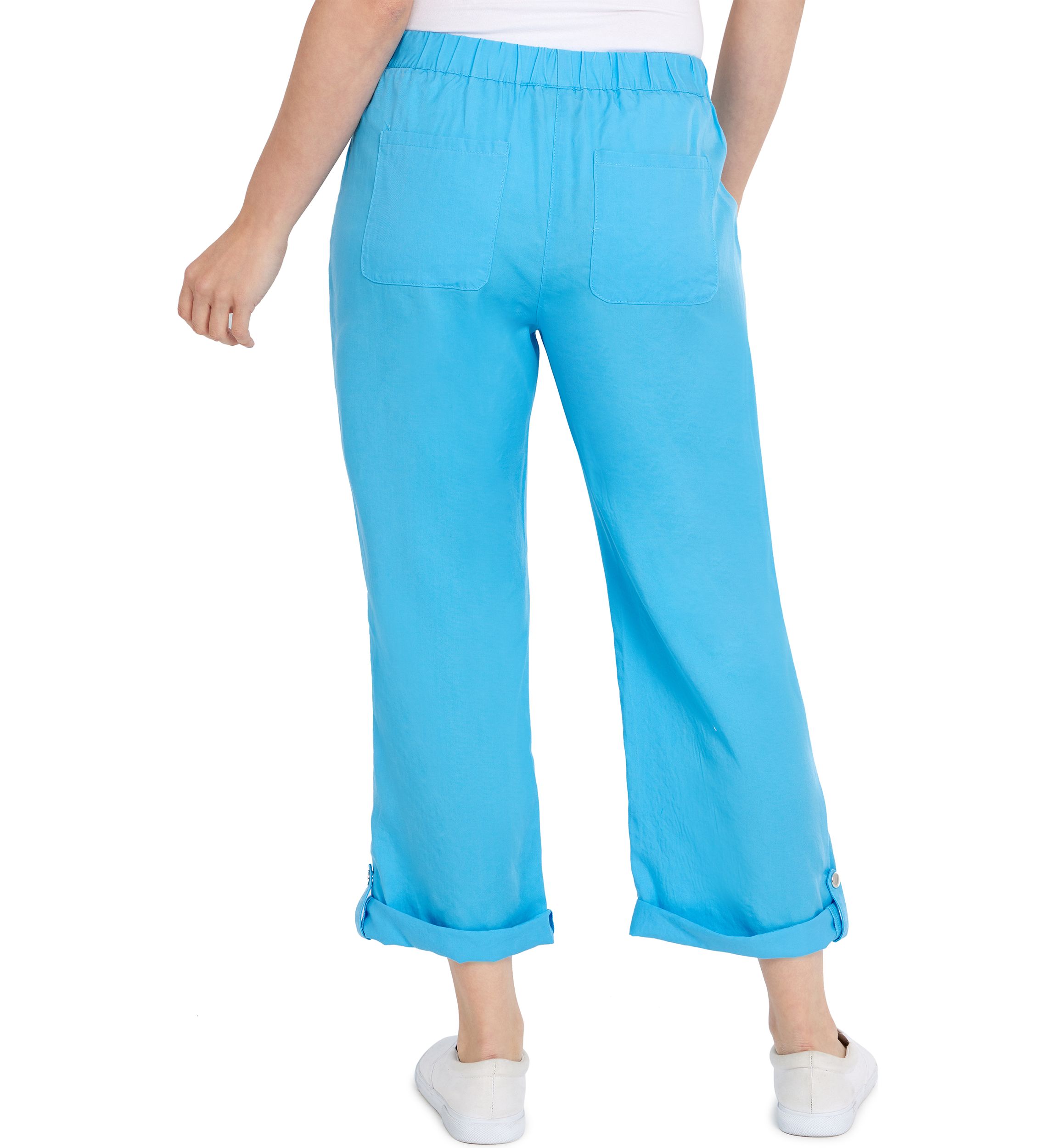 Womens Solid Tencel Pull On Pants