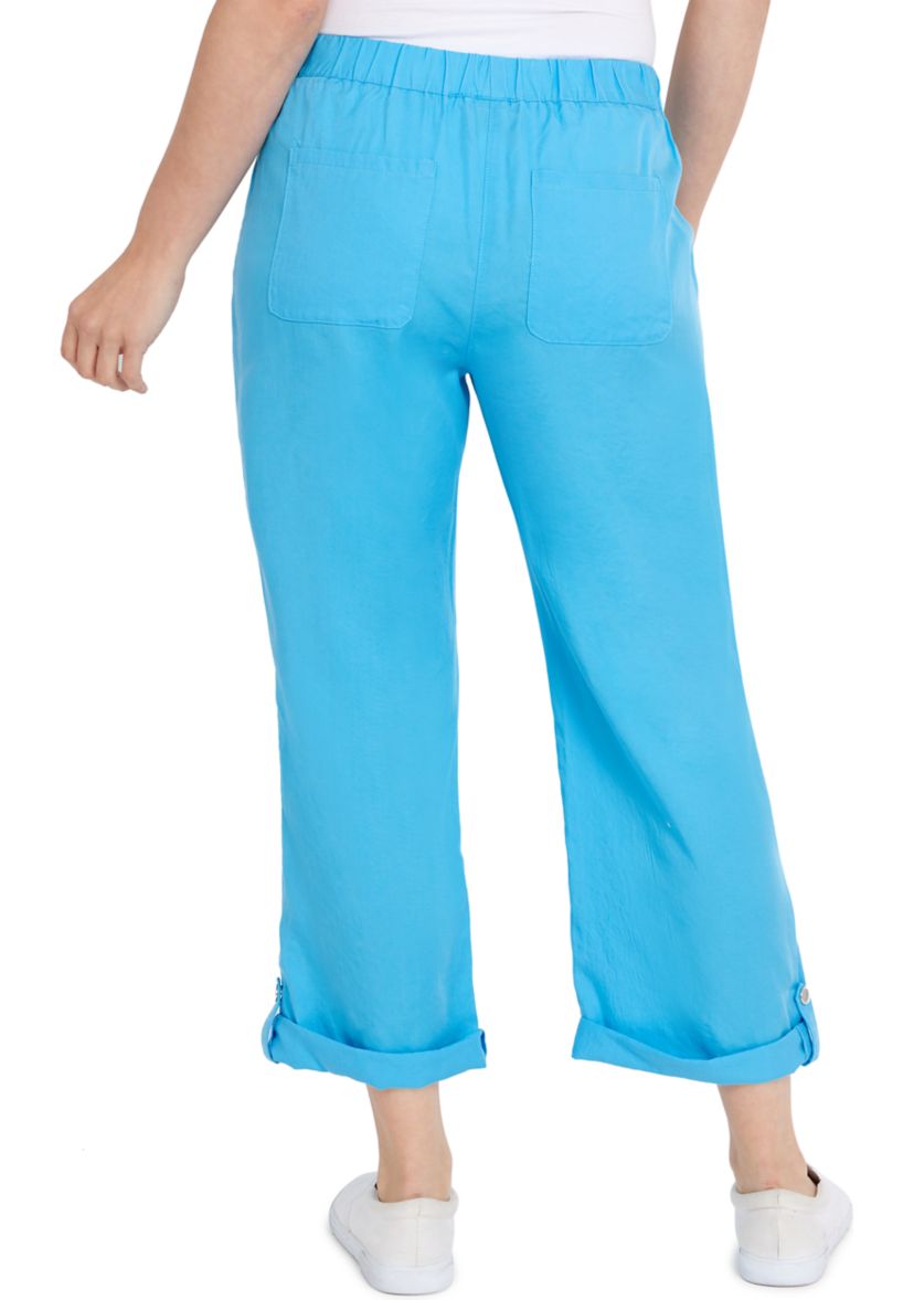 Womens Solid Tencel Pull On Pants