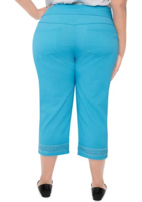 Ruby Rd. Plus Size Pull-On Extra Stretch Denim Clamdigger Capri