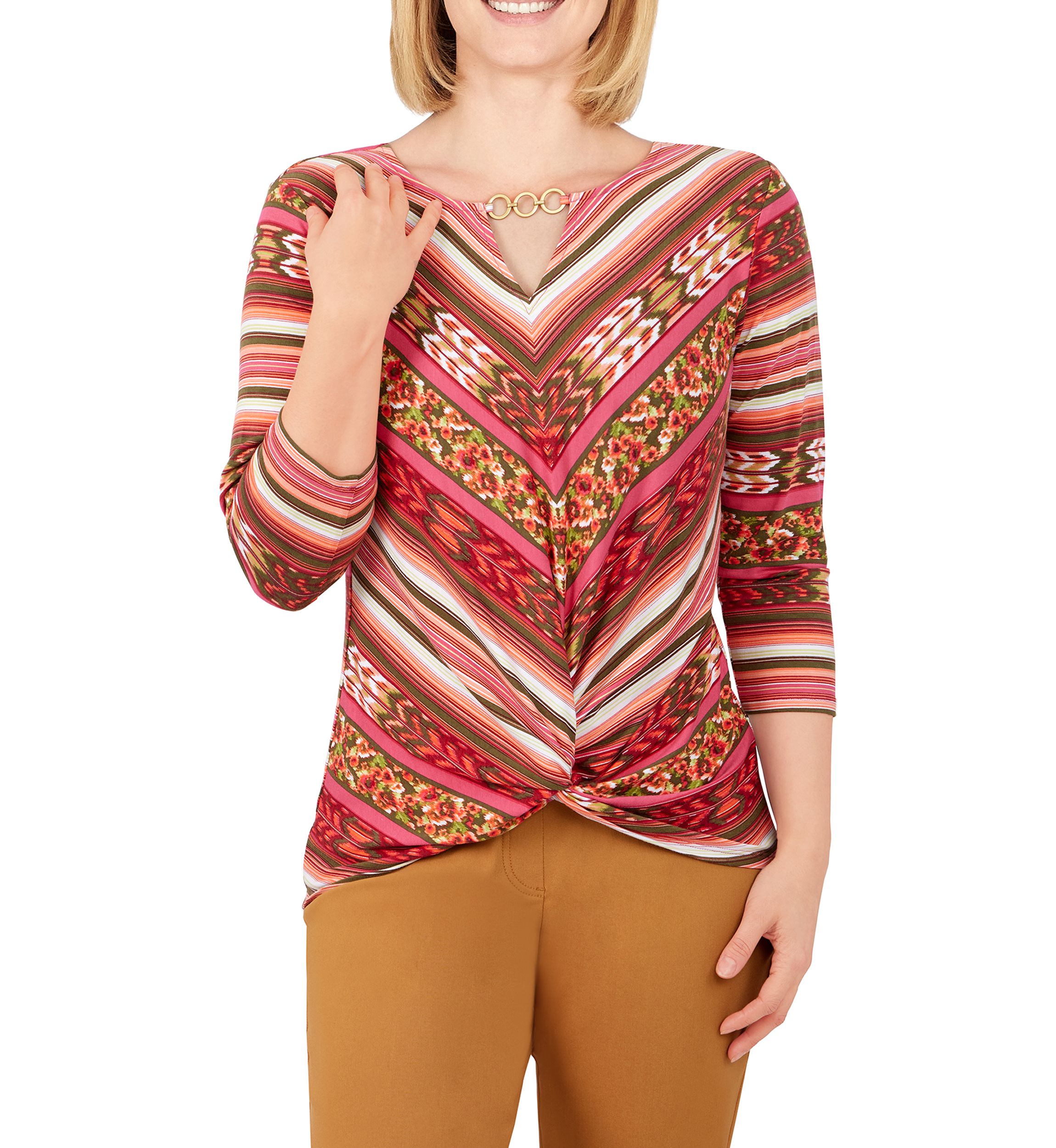Womens Chain Twist Front Top
