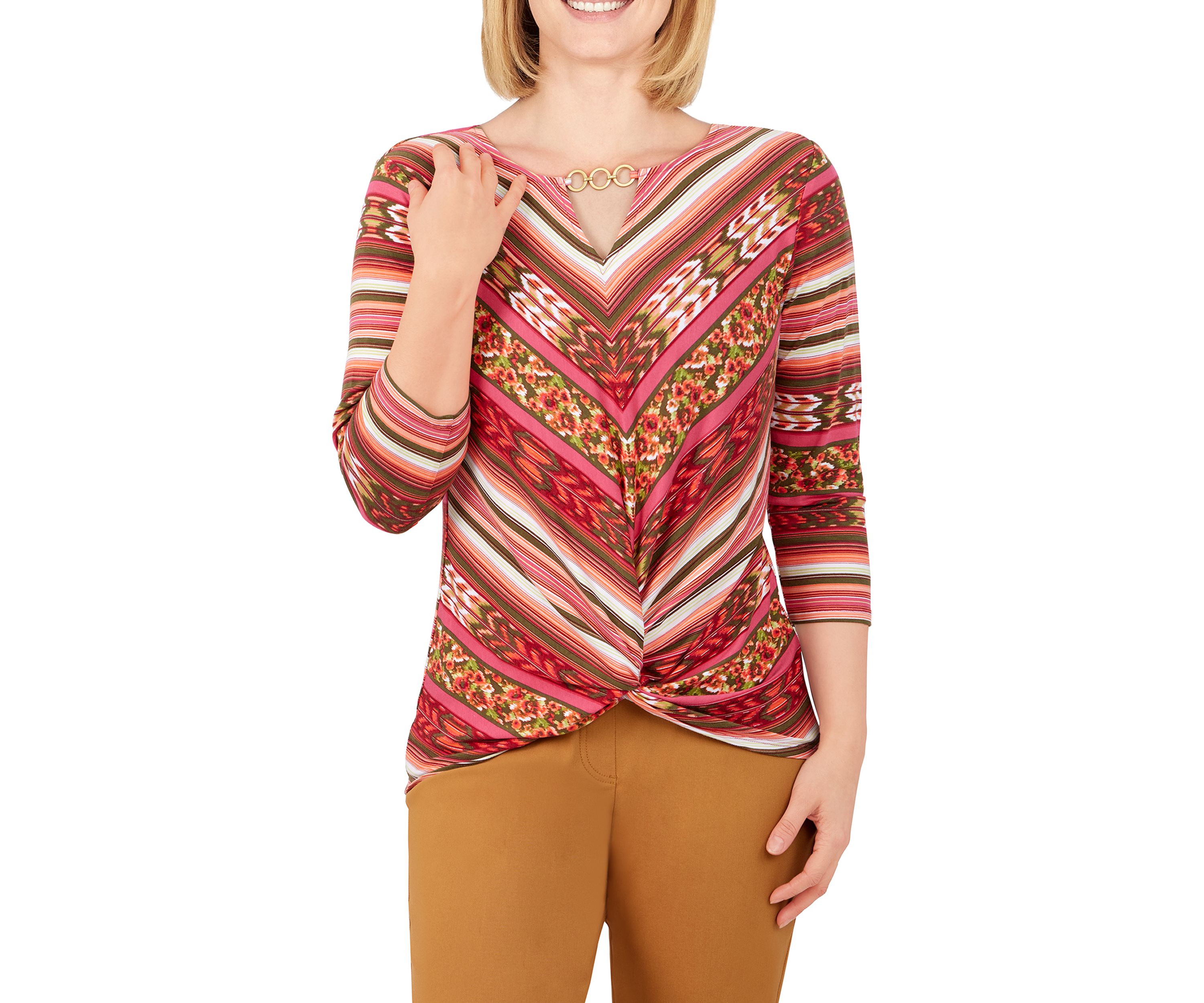 Womens Chain Twist Front Top