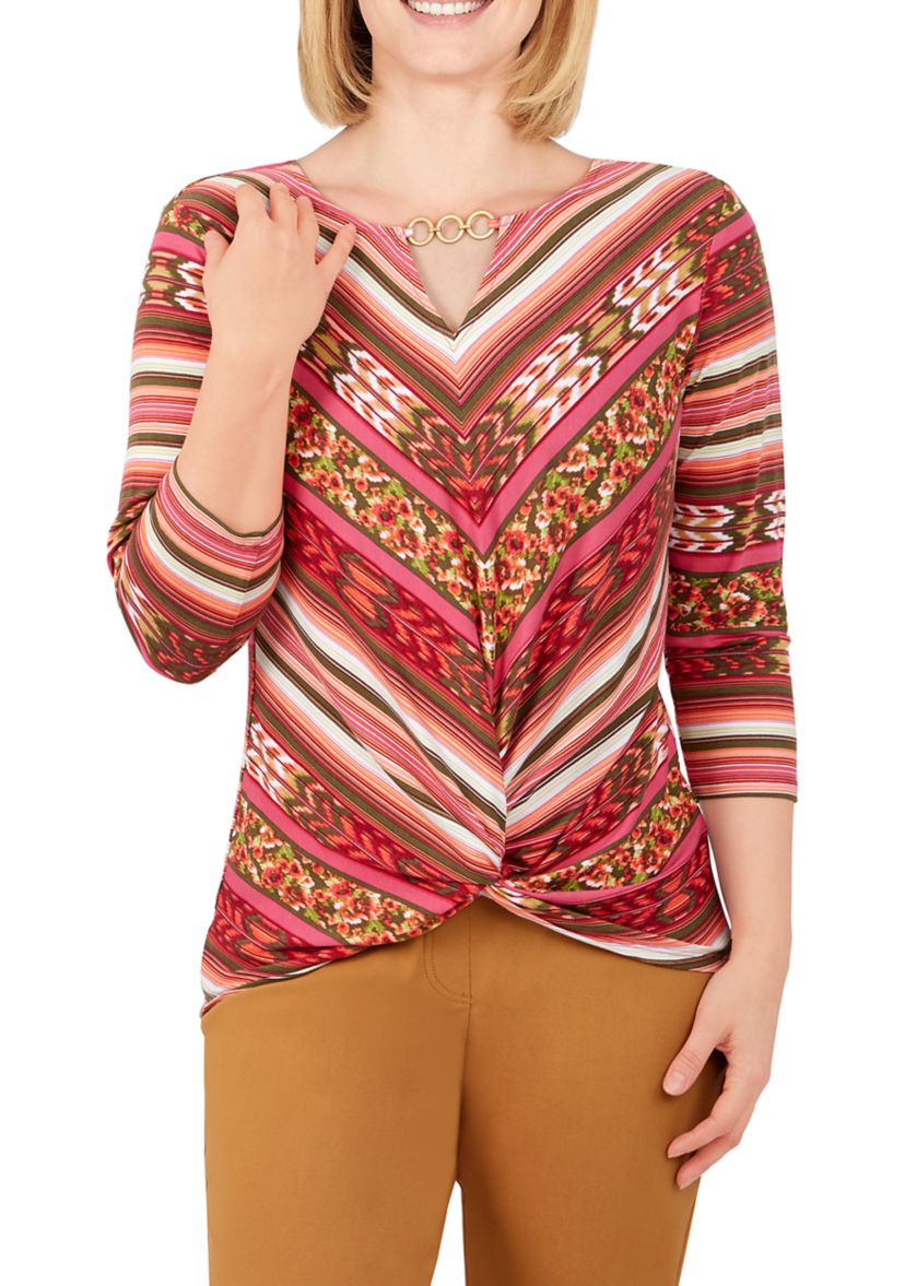 Womens Chain Twist Front Top
