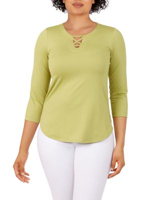 Women's Solid Peached Jersey Aloe Top