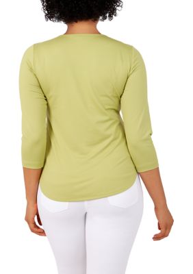 Women's Solid Peached Jersey Aloe Top