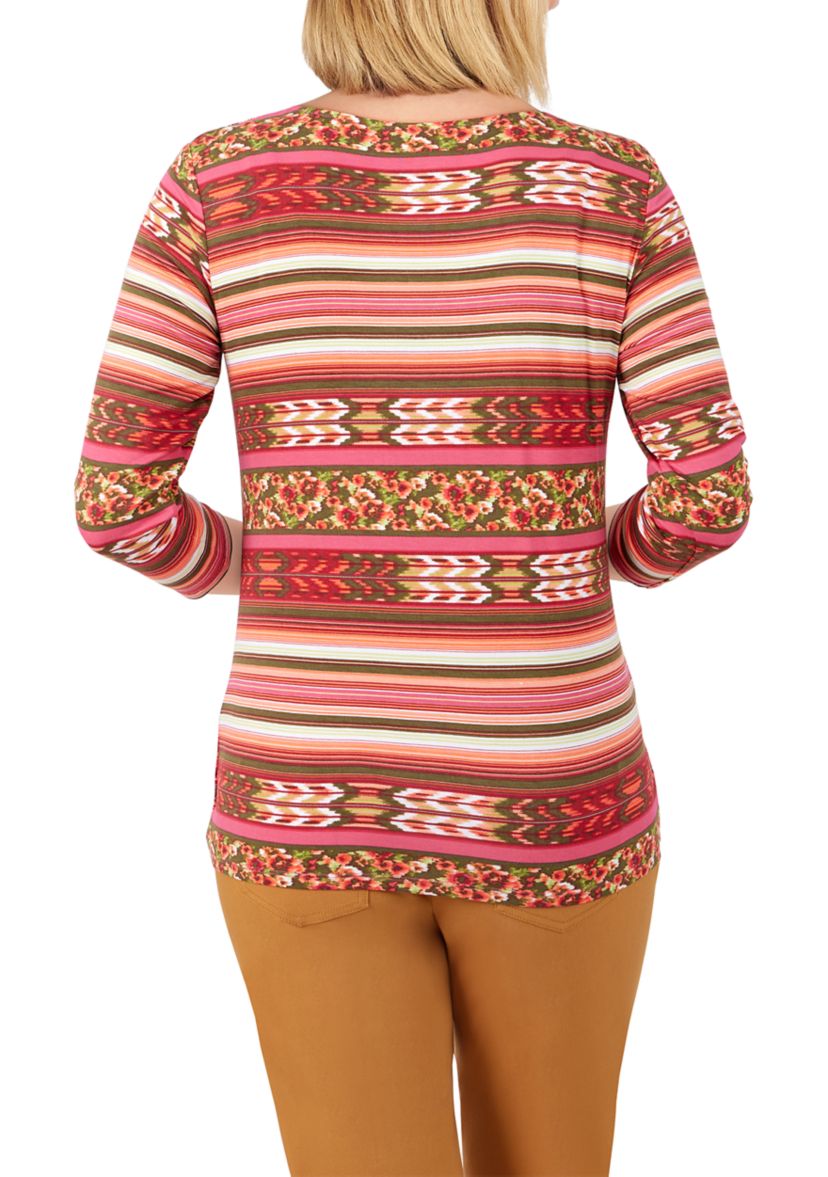 Plus Size Chain Twist Front Top